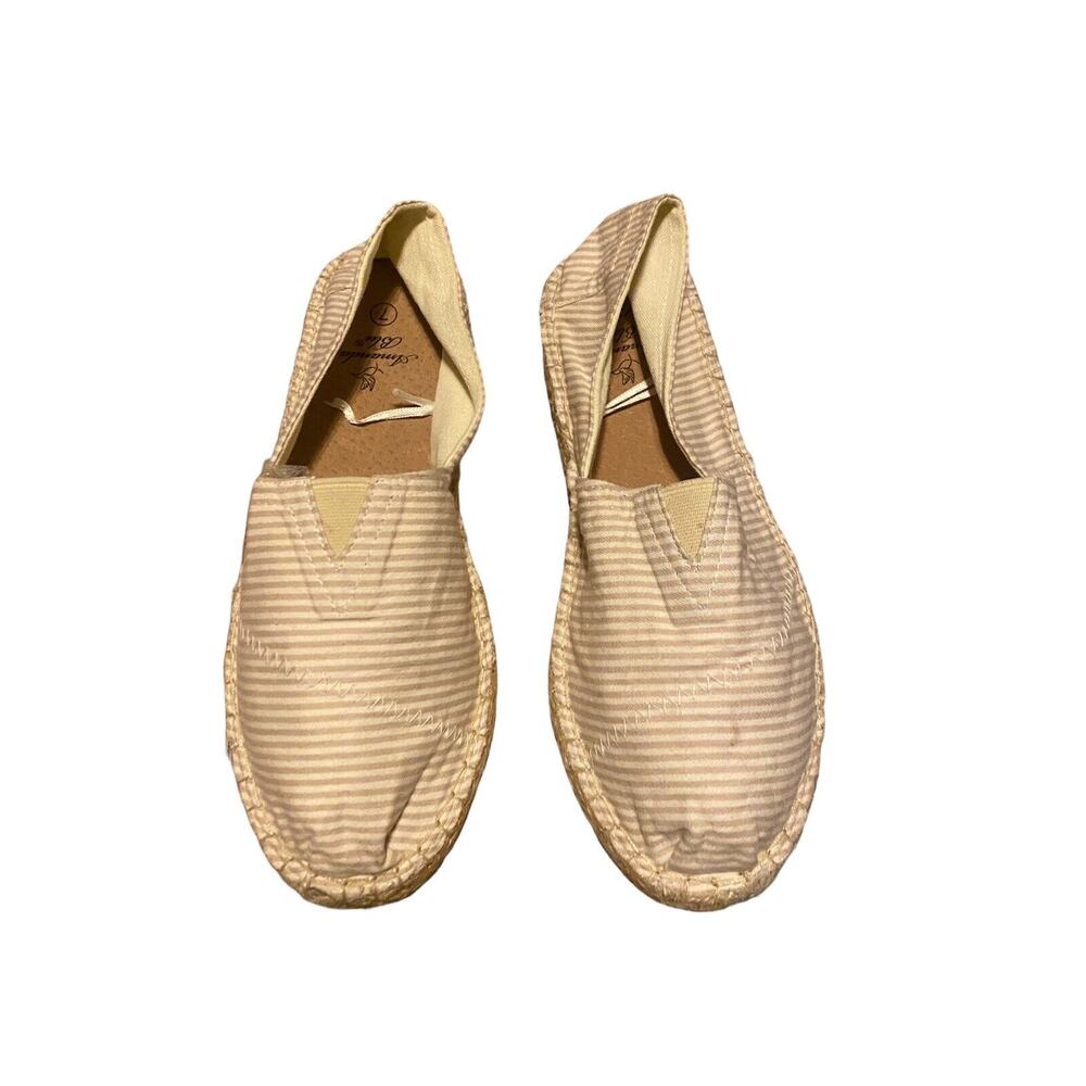 Amanda Blu Espadrilles Women's Beige Striped‎ Shoes Size 7